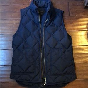 J. Crew Navy Excursion Quilted Down Puffer Vest